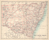 New South Wales state map. BARTHOLOMEW 1898 old antique vintage plan chart