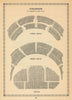 Coliseum Theatre, St Martin's Lane, London. Vintage seating plan 1960 print