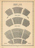Drury Lane Theatre, Covent Garden, London. Vintage seating plan 1960 old print