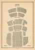 Savoy Theatre, Strand, London. Vintage seating plan 1960 old vintage print