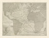 Physical Chart of the Atlantic Ocean 1907 old antique vintage map plan