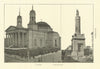 BALTIMORE 1. Cathedral. 2 . Battle Monument. Maryland 1907 old antique print