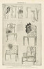 FURNITURE I. CHARACTERISTIC CHIPPENDALE CHAIR-DESIGNS 1907 old antique print