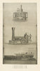 American Rail Locomotives of 1830, 1840 & 1900. USA 1907 old antique print