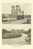 Paris. 1. The Cathedral of Notre Dame. 2.The Senate 1907 old antique print