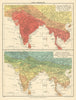 INDIA. average Temperature during Monsoon & dry seasons. Isotherms 1905 map