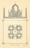 BRITISH INDIA. Section and Plan of the Taj Mahal 1905 old antique print