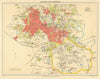 BRITISH INDIA. Lucknow city plan showing cantonment 1905 old antique map chart