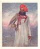 A Hawksman of Rajgarh, Madhya Pradesh, India. Mortimer Menpes 1905 old print