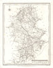 Antique county map of STAFFORDSHIRE by Walker & Creighton for Lewis c1840