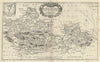 A Mapp of Bark Shire, with its hundreds by Richard Blome 1673 old antique