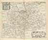 A Mapp of Surrey with its Hundreds by Richard Blome 1673 old antique chart
