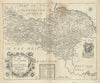 The North Ridinge of York Shire by Richard Blome 1673 old antique map chart