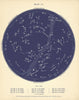 STAR MAP II. The Night Sky. January-February. Astronomy. PROCTOR 1896 old