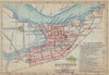 Haiphong antique town city plan. Hai Phong. Vietnam 1917 old map chart