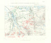 Action at Elouges, 24 August 1914. Battle of Mons. First World War. 1933 map