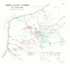 B.E.F. arrival in Flanders, 8th-11th October 1914. First World War. 1933 map