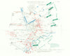 Battle of Ypres 1914. 19th October 1914. First World War. 1933 old vintage map