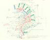 Battle of Ypres 1914. 24th October 1914. First World War. 1933 old vintage map