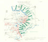 Battle of Ypres 1914. 31st October 1914. First World War. 1933 old vintage map