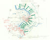 Battle of Ypres 1914. 2nd November, 1914. First World War. 1933 old map
