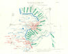 Battle of Ypres, 8th November, 1914. First World War. 1933 old vintage map