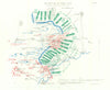 Battle of Ypres 1914. 10th November, 1914. First World War. 1933 old map