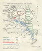 German French Belgian B.E.F Armies, August 1914. First World War. 1933 old map