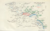 The eve of Battle of Mons, 22nd. August 1914. First World War. 1933 old map