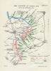 Battle of Ypres, 30th & 31st October, 1914. First World War. 1925 old map