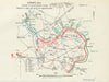 Battle of Gravenstafel Ridge. Night 23rd April 1915. Ypres. WW1. 1927 old map