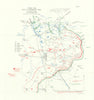 Battle of Gravenstafel Ridge. Gas Attack 5pm 22nd April 1915. WW1. 1928 map