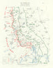 Somme, 1st July 1916. Positions at nightfall. WW1. Trenches 1932 old map