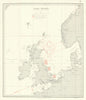 Home Waters. Blockade of Germany. Minefields. 1914. First World War. 1920 map