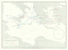 Pursuit of SMS Goeben & Breslau. 6-10th August 1914. First World War. 1920 map