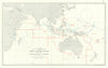 Indian & Pacific Oceans. Australasian Convoy 1914. First World War. 1920 map