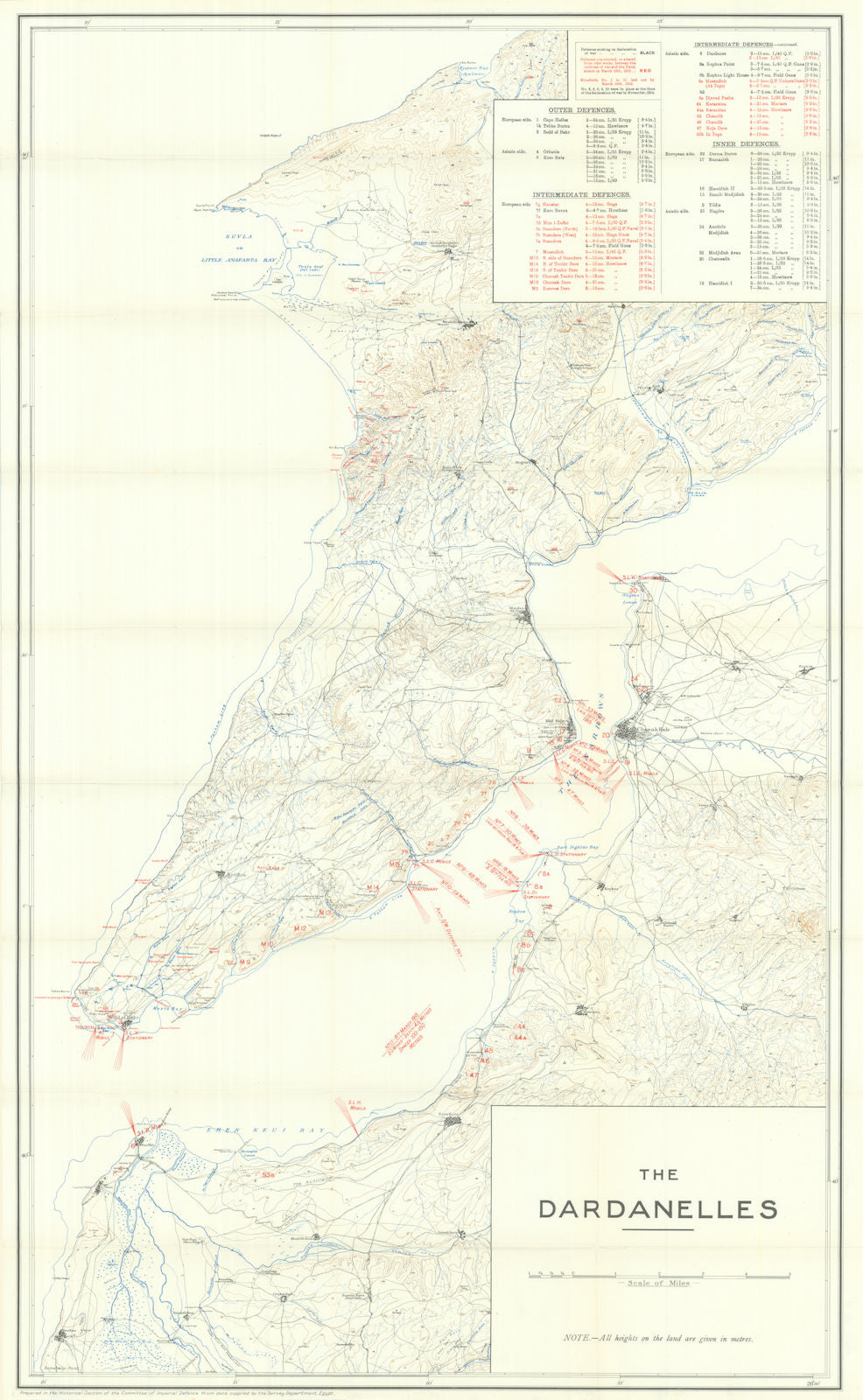 Gallipoli or Dardanelles Campaign. 1915. First World War. 1921 old antique map