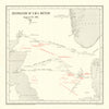 Destruction of S.M.S. Meteor August 9th 1915. Blockade of Germany. WW1. 1923 map