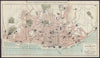 LISBON antique town plan city map. Portugal. BRADSHAW c1899 old