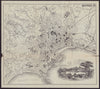 NAPLES NAPOLI antique town plan city map. Italy. BRADSHAW c1899 old