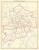 BIRMINGHAM Parliamentary Divisions constituencies 1954 old vintage map chart