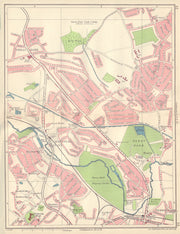 BIRMINGHAM NORTH Great/Perry Barr Hamstead Brown's Green Handsworth 1954 map