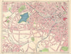 BIRMINGHAM WEST Edgbaston Harborne New Street Ladywood Rotton Park 1954 map