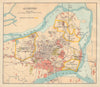 BRITISH INDIA. Allahabad (Prayag) city plan. Cantonment Ganges 1929 old map