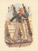 Heaving the Lead (18th century) by W.C. Symons. Royal Navy 1893 old print