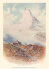 The Matterhorn from the Riffelberg, Switzerland 1917 old antique print picture