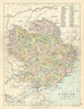 'County of Forfar'. Forfarshire. Parishes. BARTHOLOMEW 1886 old antique map