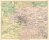 'Environs of Glasgow'. Parishes. BARTHOLOMEW 1886 old antique map plan chart