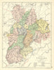'County of Peebles'. Peeblesshire. Parishes. BARTHOLOMEW 1888 old antique map