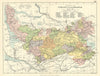 Stirlingshire & Clackmannanshire counties. BARTHOLOMEW 1888 old antique map